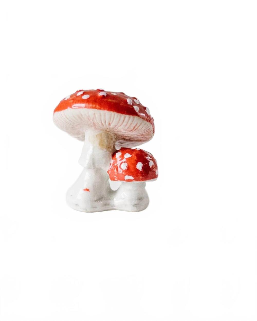 NEW CAMP HOLLOW porcelain birthday cake topper in red mushroom